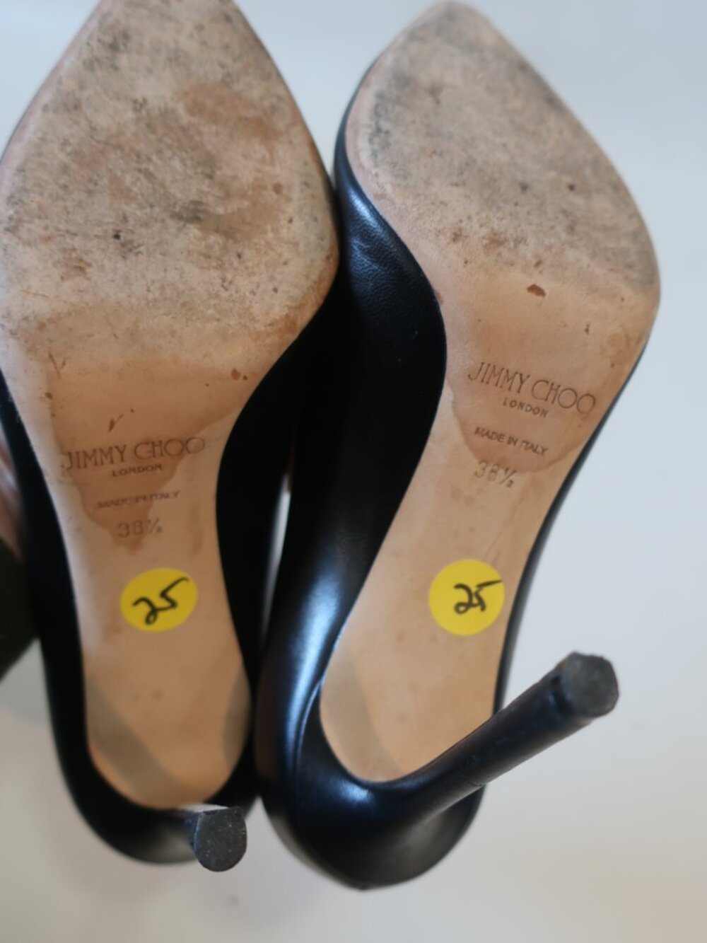 Women Jimmy Choo Black Leather High Heel Pumps 38 1/2 EU/US 8.5 - Picture 6 of 8